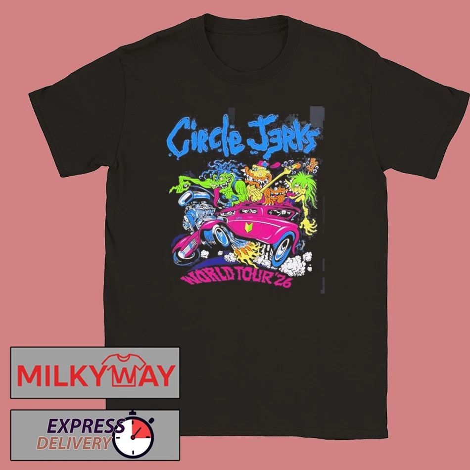 Circle Jerks Pizz Hot Rod 2026 World Tour Merch Two Sided T-Shirt