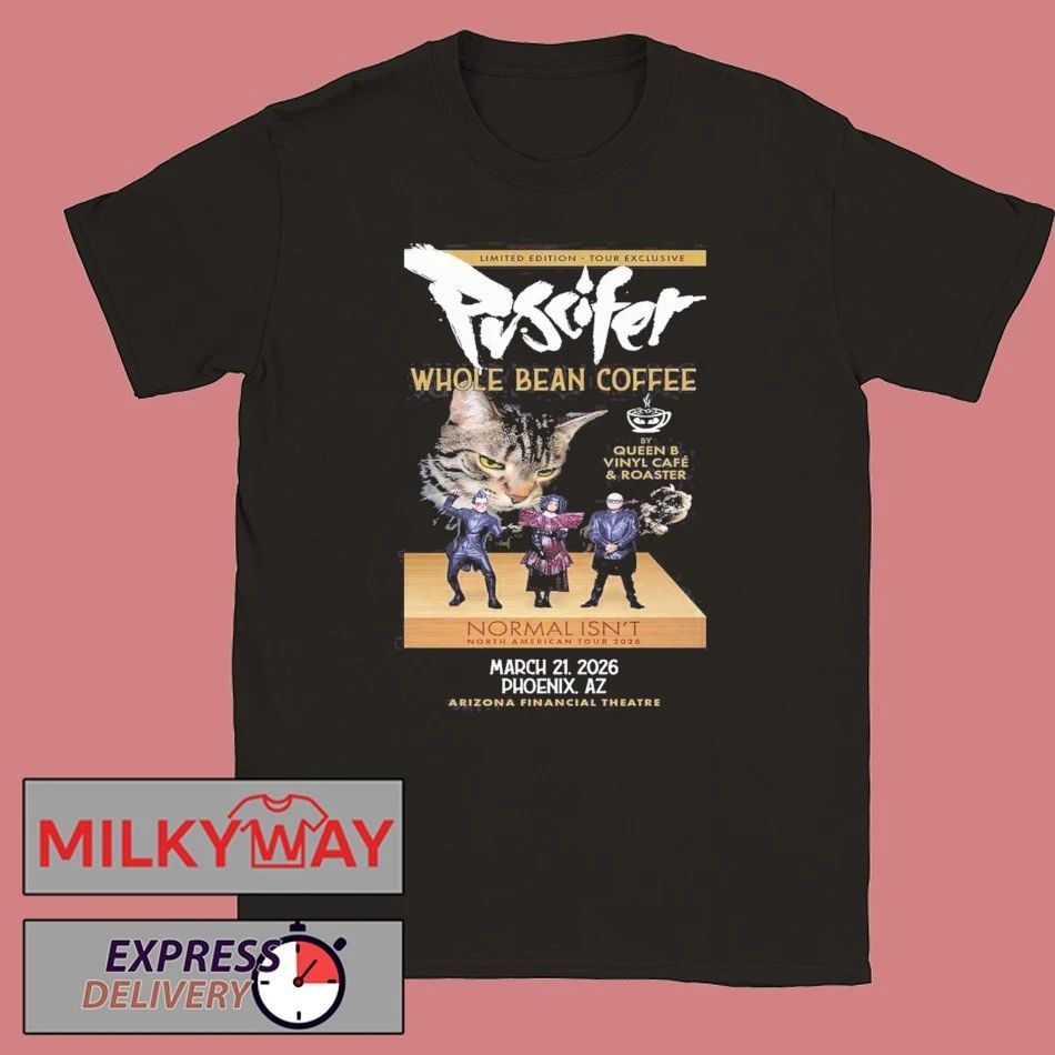 Puscifer Arizona Finance Theatre 2026 Phoenix AZ March 21st Cat Whole Bean Coffee shirt
