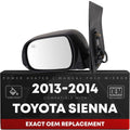 Driver Side Heated Power Side View Mirror – Compatible with 2013-2014 Toyota Sienna – Power Heated, Manual Folding – Paintable Textured Black Housing – OEM 8794008094C0