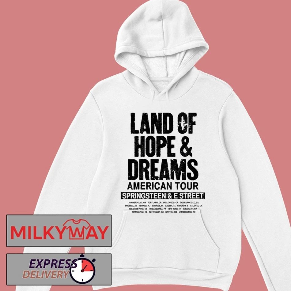 Bruce Springsteen And E Street Land Of Hope And Dreams American Tour 2026 Merch No Kings White T-Shirt