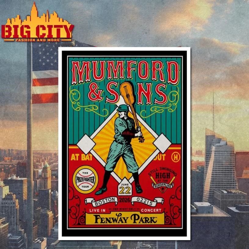 Mumford And Sons June 22 2026 Fenway Park in Boston MA Poster Shirt
