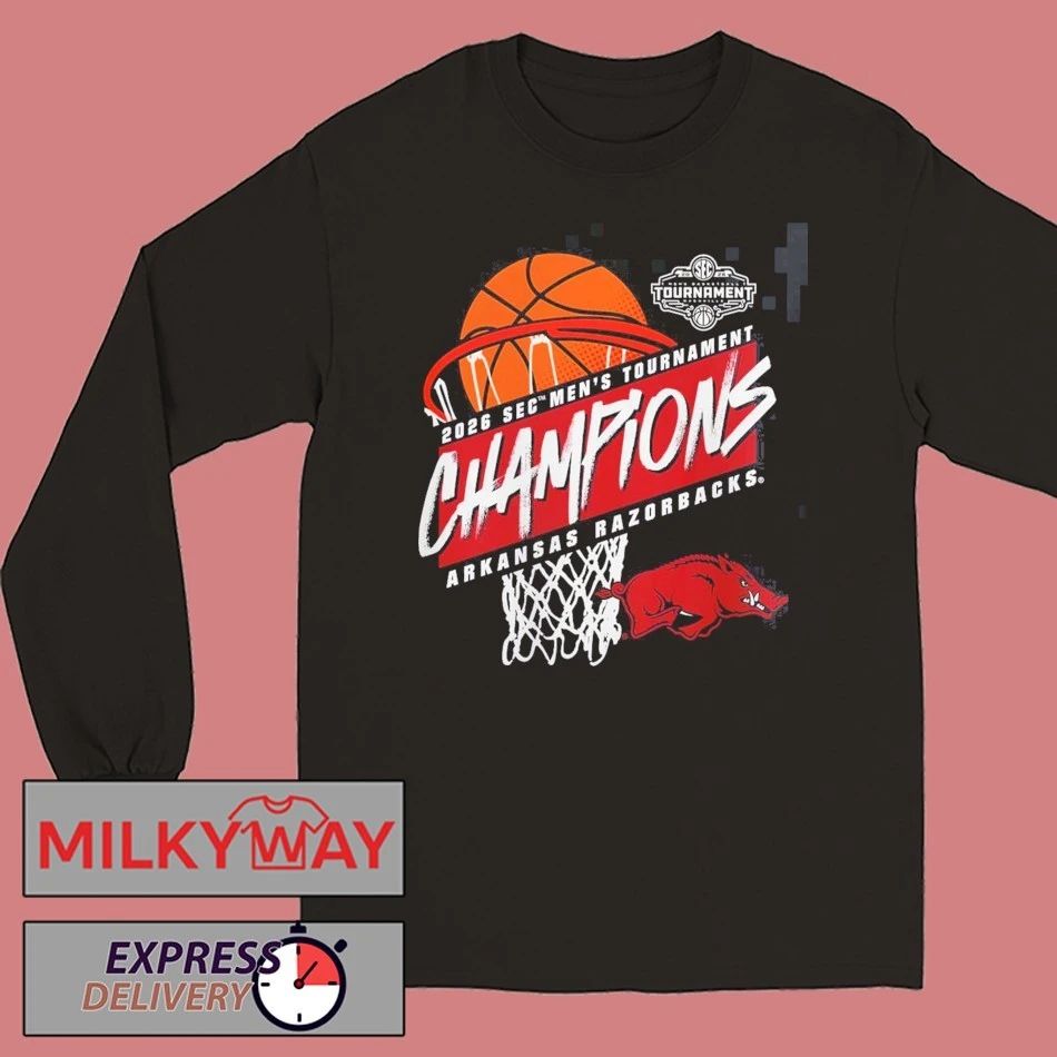 Arkansas Razorbacks 2026 SEC Men’s Basketball Tournament Champions T-Shirt