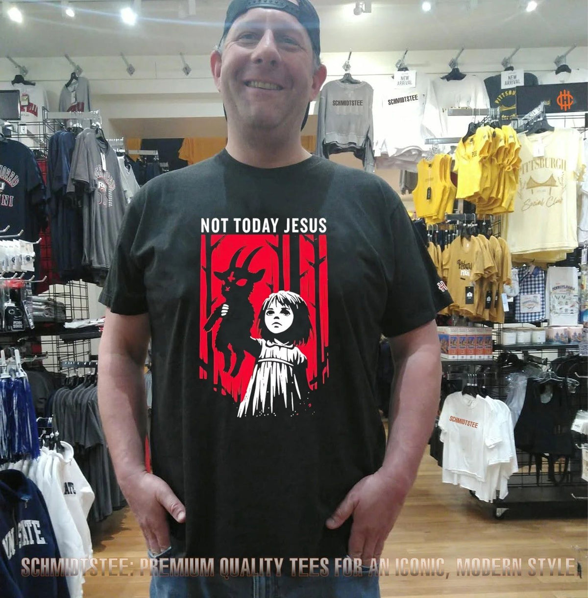 Not today Jesus Baphomet Goat 2026 Halloween graphic shirt