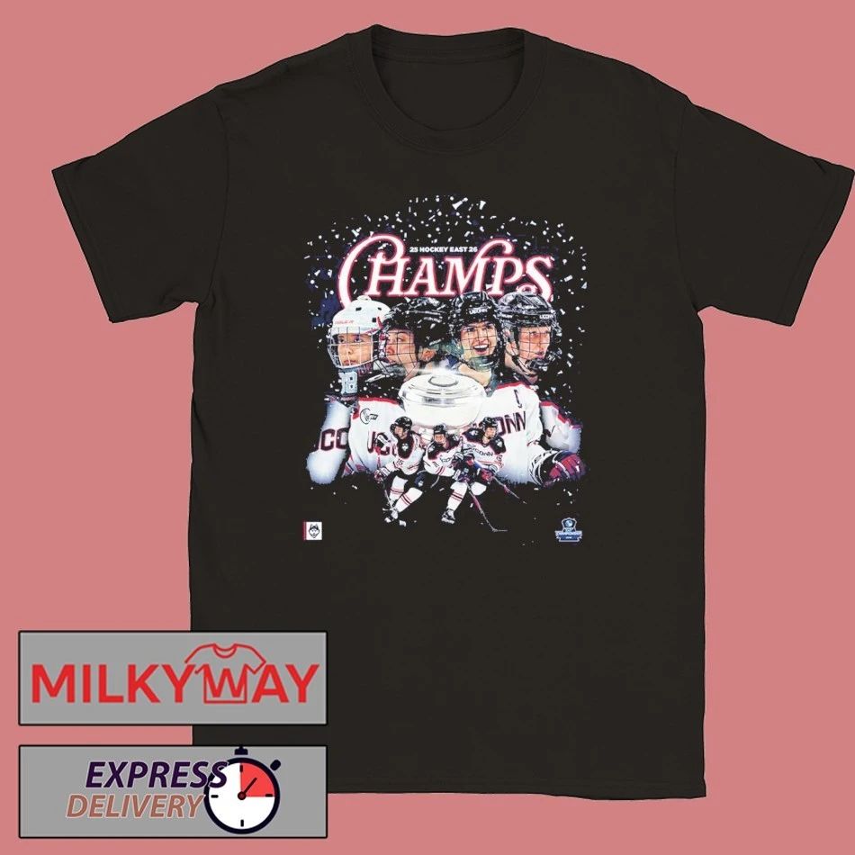 Uconn Huskies Women’s Hockey 2026 Hockey East Champions T-Shirt