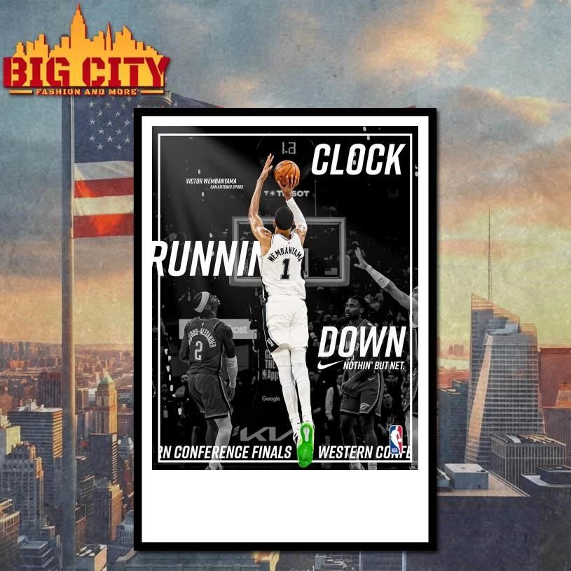 Victor Wembanyama San Antonio Spurs Clock Running Down Western Conference Finals Shirt