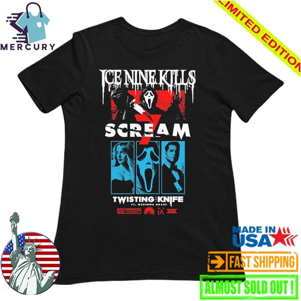 Ice Nine Kills Scream 7 Twisting Knife Curtain Call Shirt
