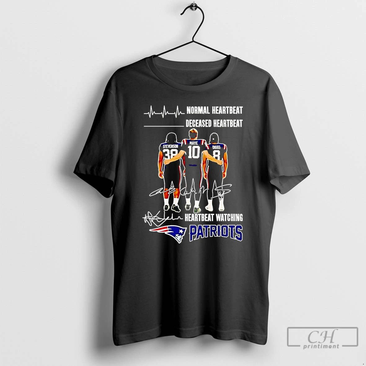 Classic Normal Heartbeat Deceased Heartbeat And Heartbeat Watching Patriots T Shirts