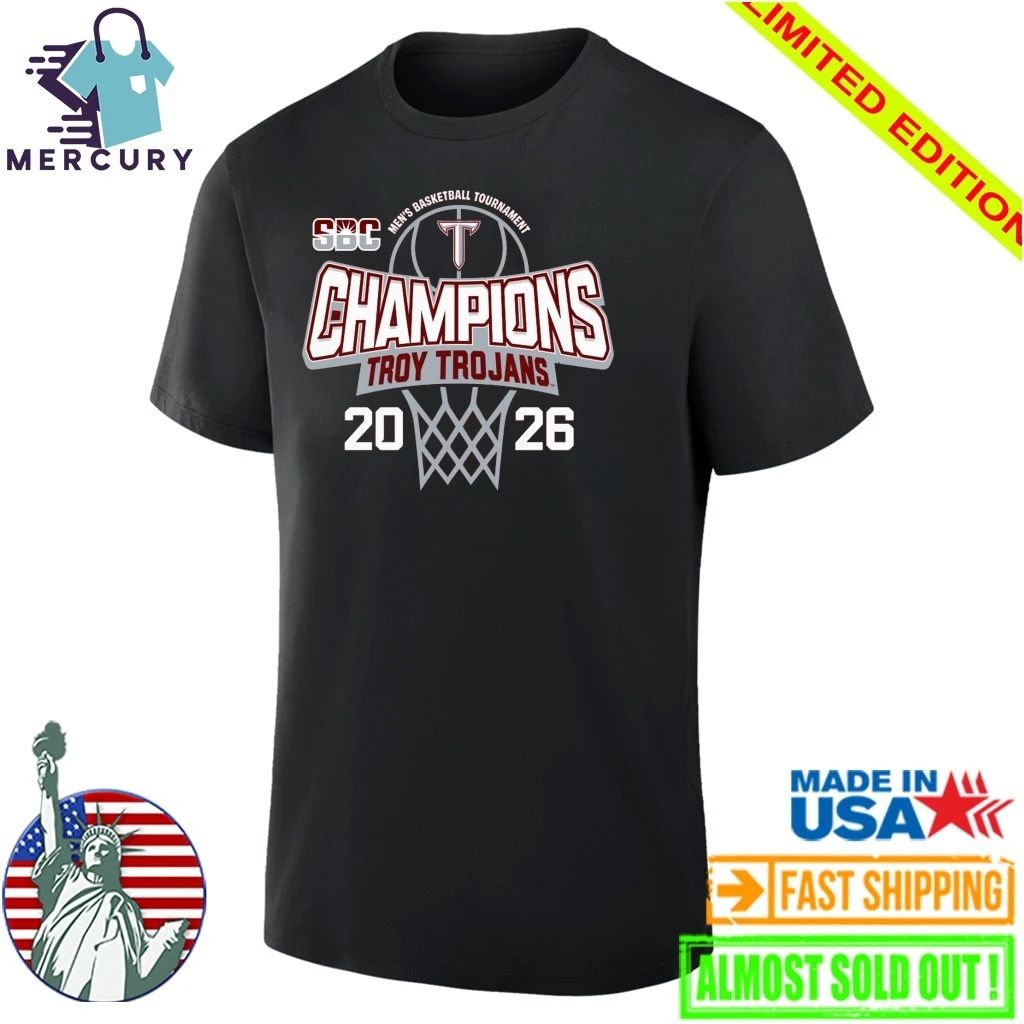 Troy Trojans 2026 Sun Belt Men’s Basketball Tournament Champions Shirt