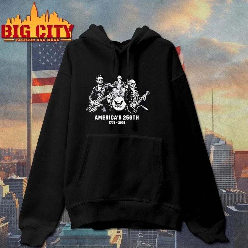 George Washington Lincoln Hamilton Playing Guitar 250 Years America Anniversary 1776 2026 Shirt