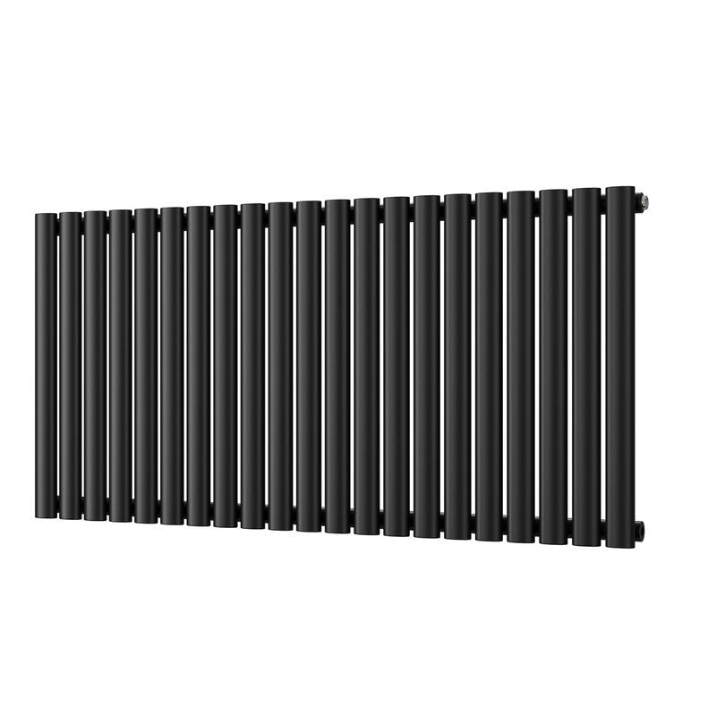 Omeara – Black Designer Radiator H600mm x W1218mm Single Panel – Feet Included