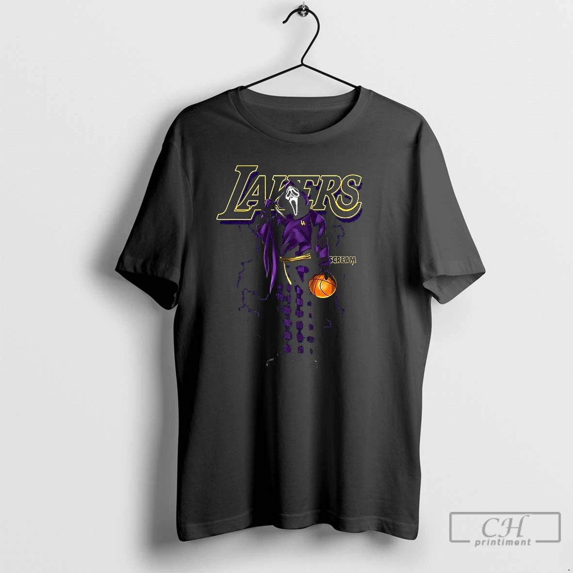 Classic Ghostface Scream X Los Angeles Lakers Basketball Lakeshow Halloween T Shirts