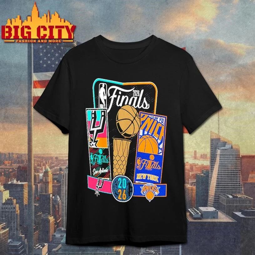 San Antonio Spurs Men’s Stadium Essentials 2026 NBA Finals Ticket Matchup Shirt
