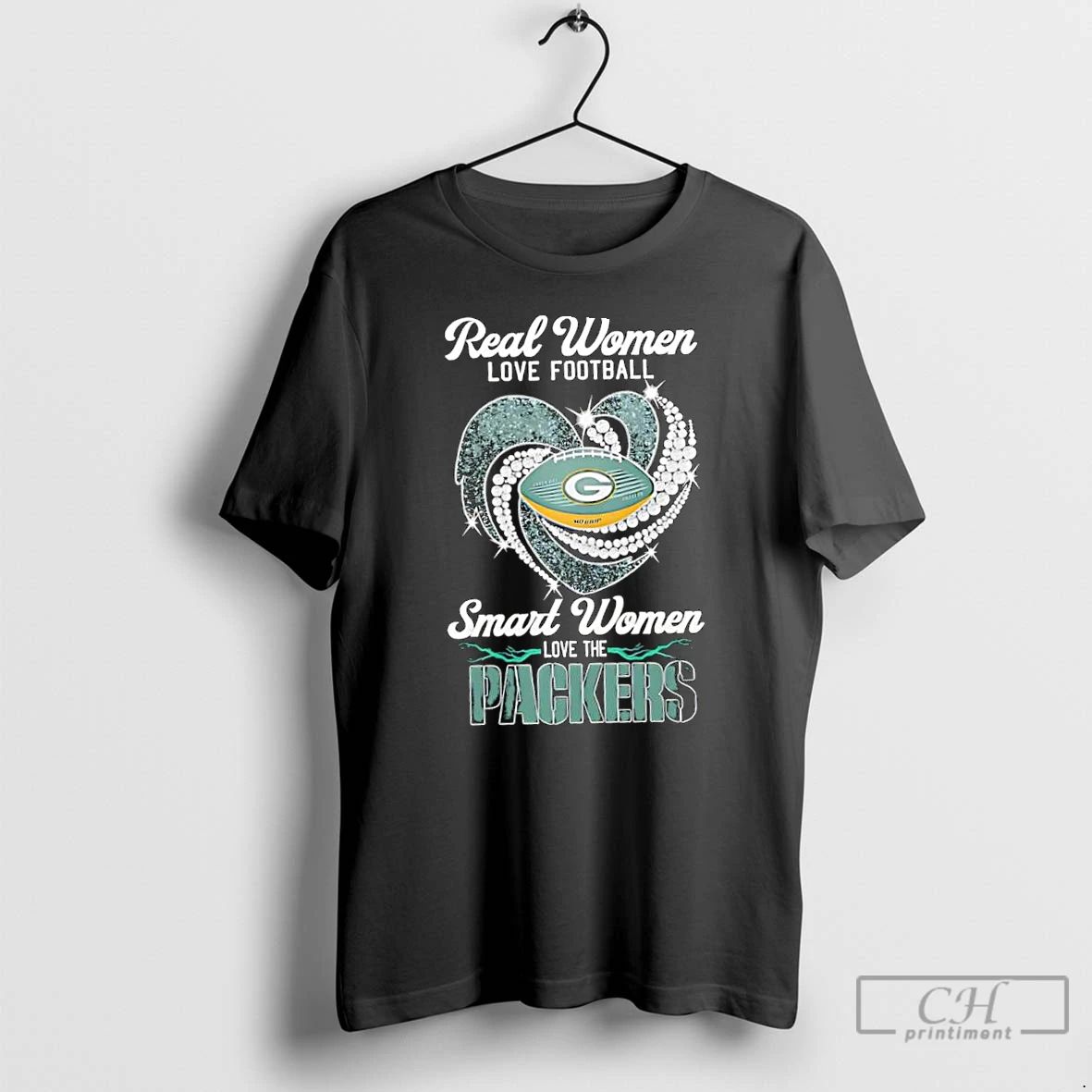 Classic Real Women Love Football Smart Women Love The Green Bay Packers Heart Logo
