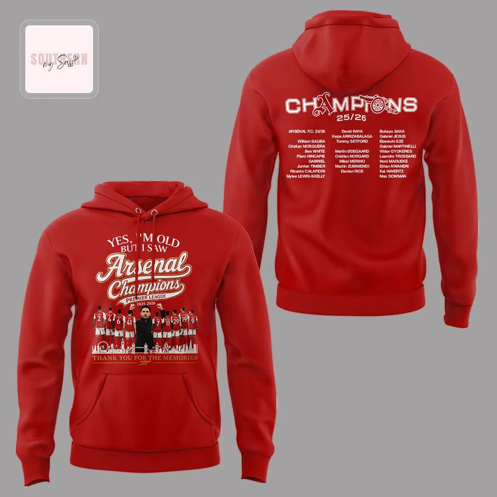 Arsenal Premier League Champions 2025-2026 Commemorative Fan Hoodie