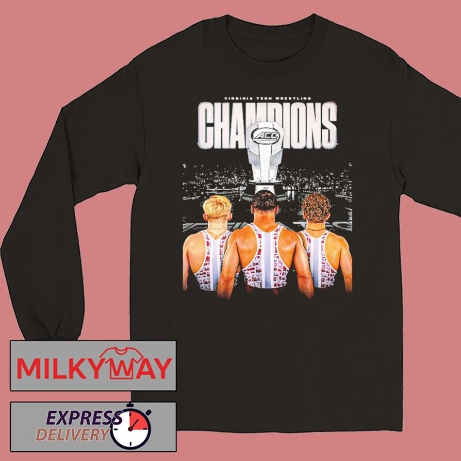 Celebrates Virginia Tech Hokies Wrestling Champions 2026 ACC Men’s Wrestling Tournament shirt