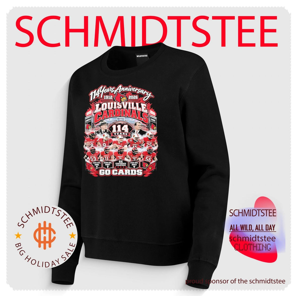 Louisville Cardinals 114 years Anniversary 1912-2026 go Cards shirt