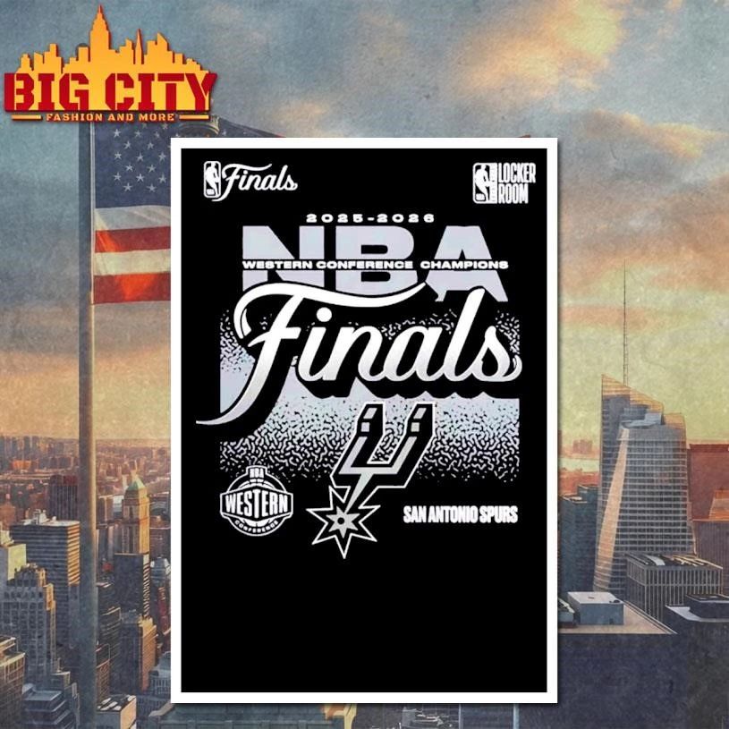 San Antonio Spurs Fanatics 2026 NBA Western Conference Champions Locker Room Shirt