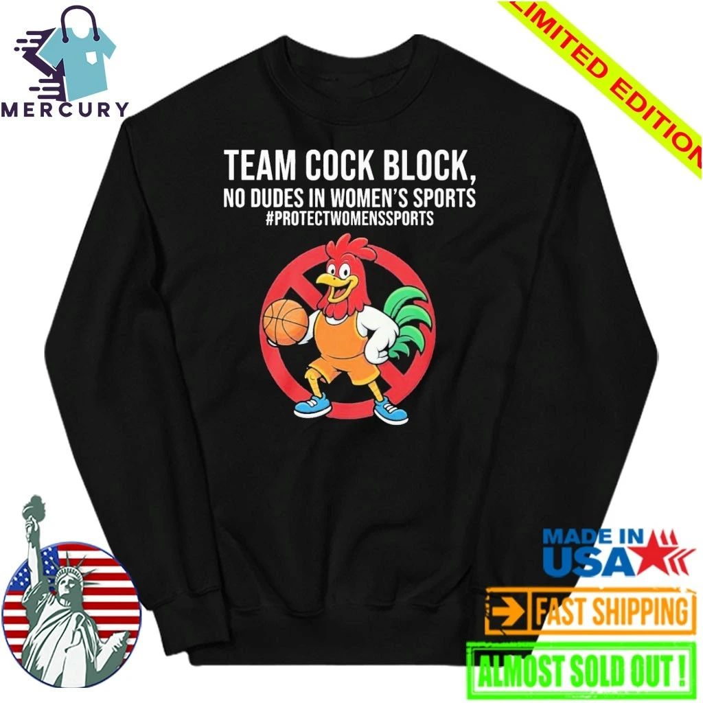 Team Cock Block No Dudes In Women’s Sports Shirt