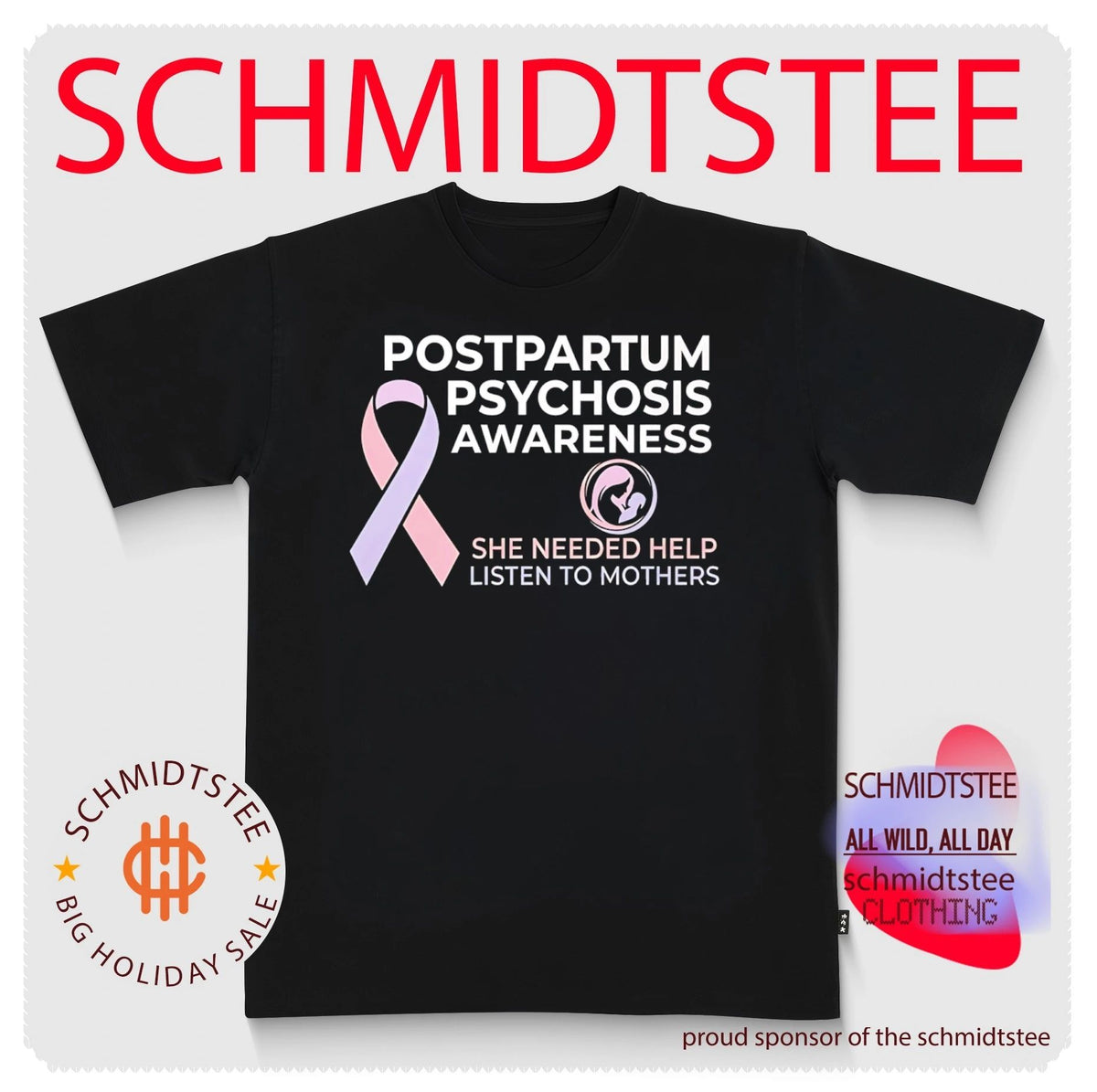 Ribbon postpartum psychosis awareness she needed help listen to mothers shirt