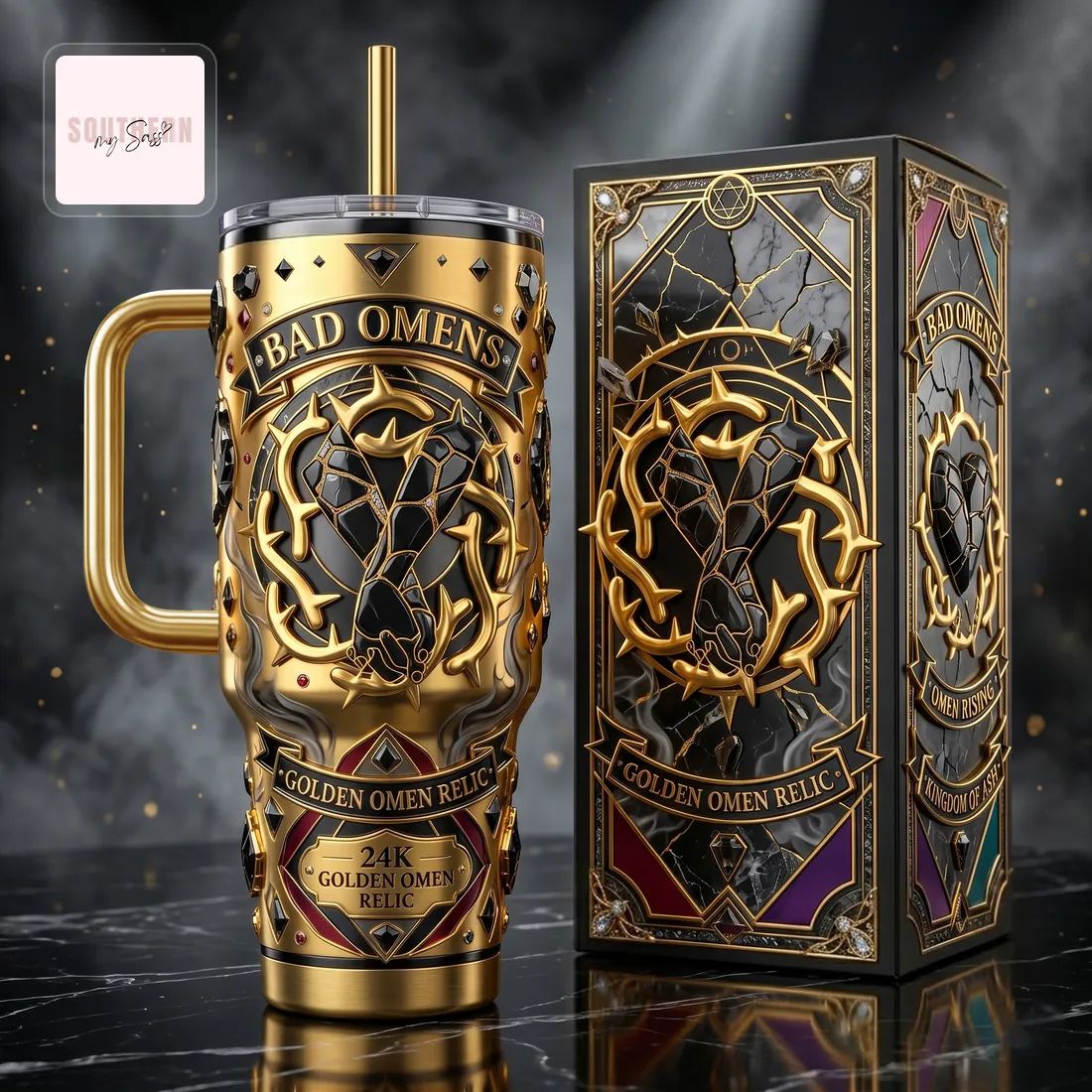 Bad Omens 24K Golden Omen Relic Luxury 30oz Gold & Black Tumbler