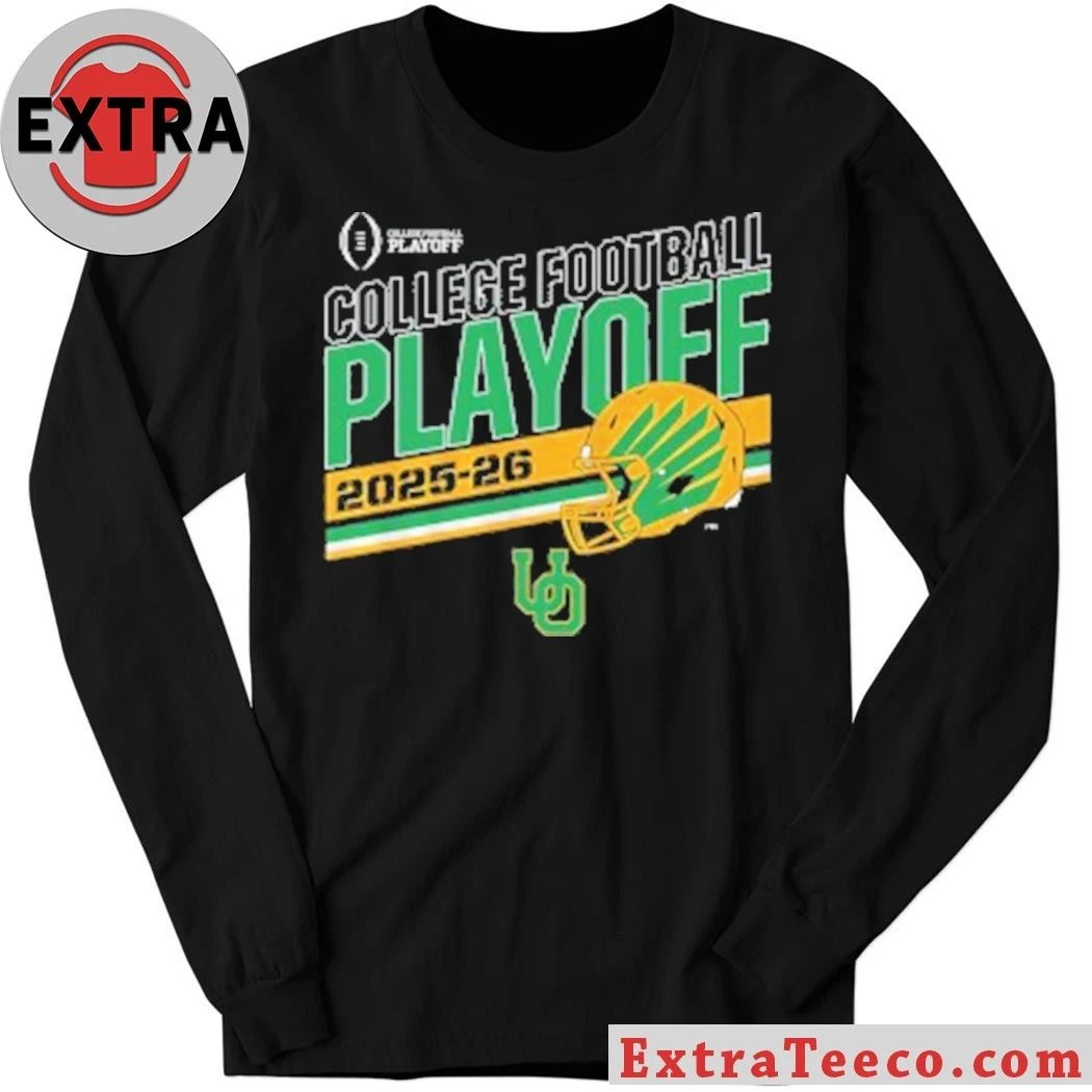 Oregon 2025 CFP Stripe Helmet Shirt College Football Playoff (CFP) 2025-26 Oregon Ducks Tee
