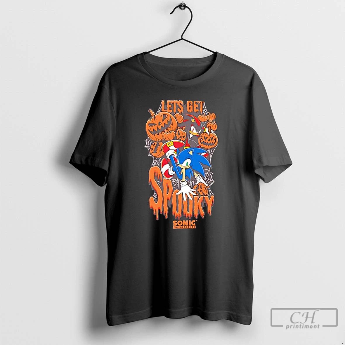 Classic Lets Get Spooky Sonik The Hedgehog Halloween T Shirts