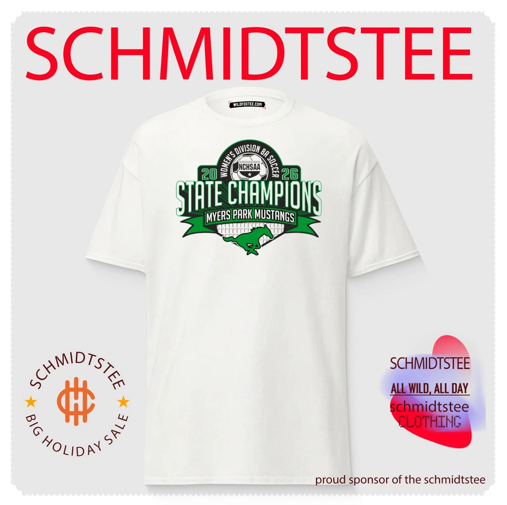 Myers Park Mustangs 2026 NCHSAA Women’s Division 8A Soccer Champions shirt