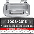 T1A Tailgate Handle Latch, Upgraded Metal – Compatible with 2008-2015 Ford F-150, F-250, F-350, F-450, F-550 Super Duty, 08-15 Ford Lobo – All Chrome w/Keyhole – OEM 8L3Z-9943400-ACHMT, 91077M