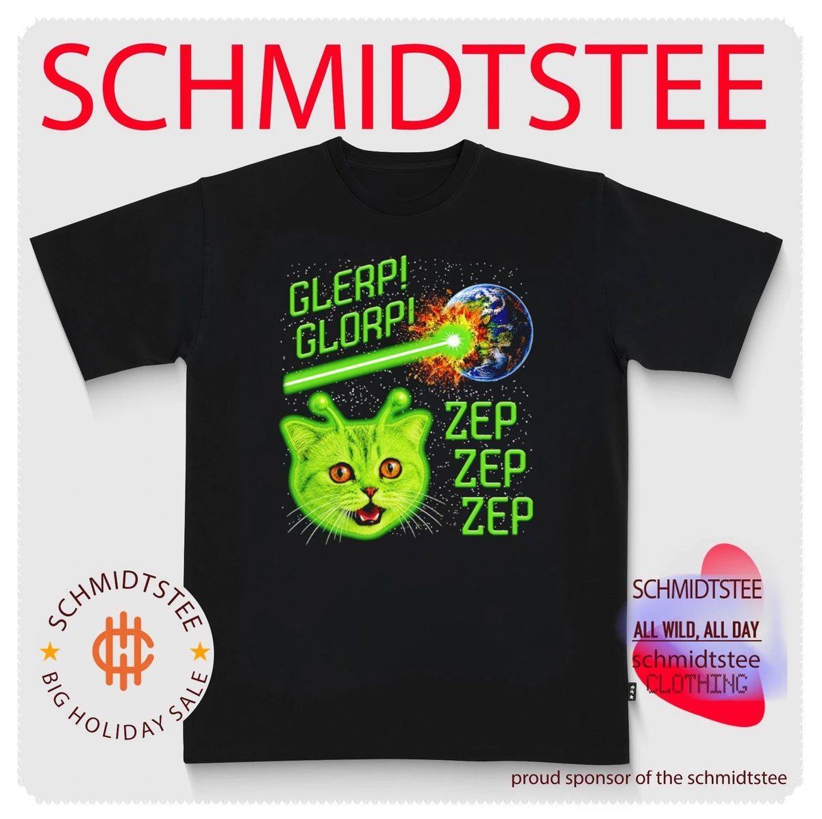 Alien Cat Glerp Glorp Zep Zep Zep Space shirt