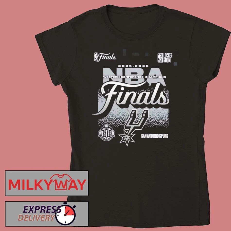 San Antonio Spurs Fanatics 2026 NBA Western Conference Champions Locker Room T-Shirt
