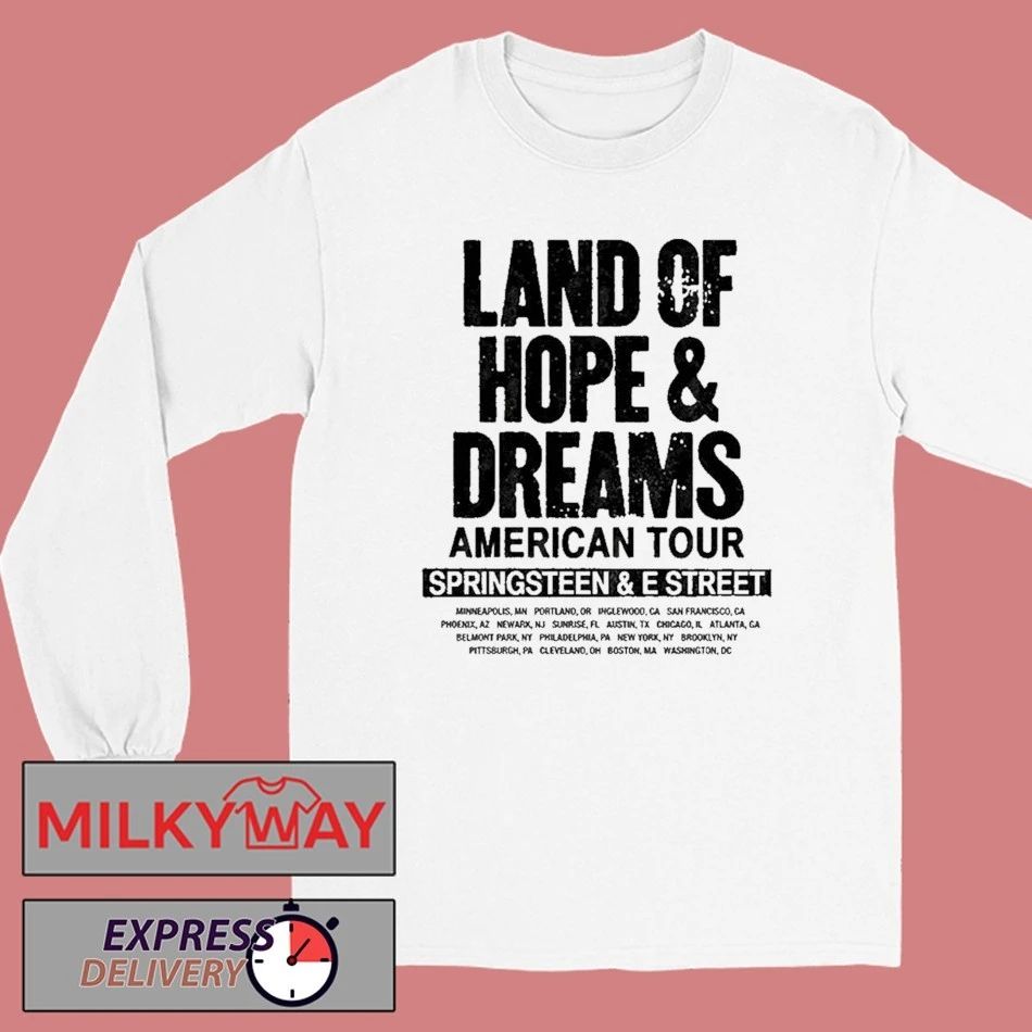 Bruce Springsteen And E Street Land Of Hope And Dreams American Tour 2026 Merch No Kings White T-Shirt