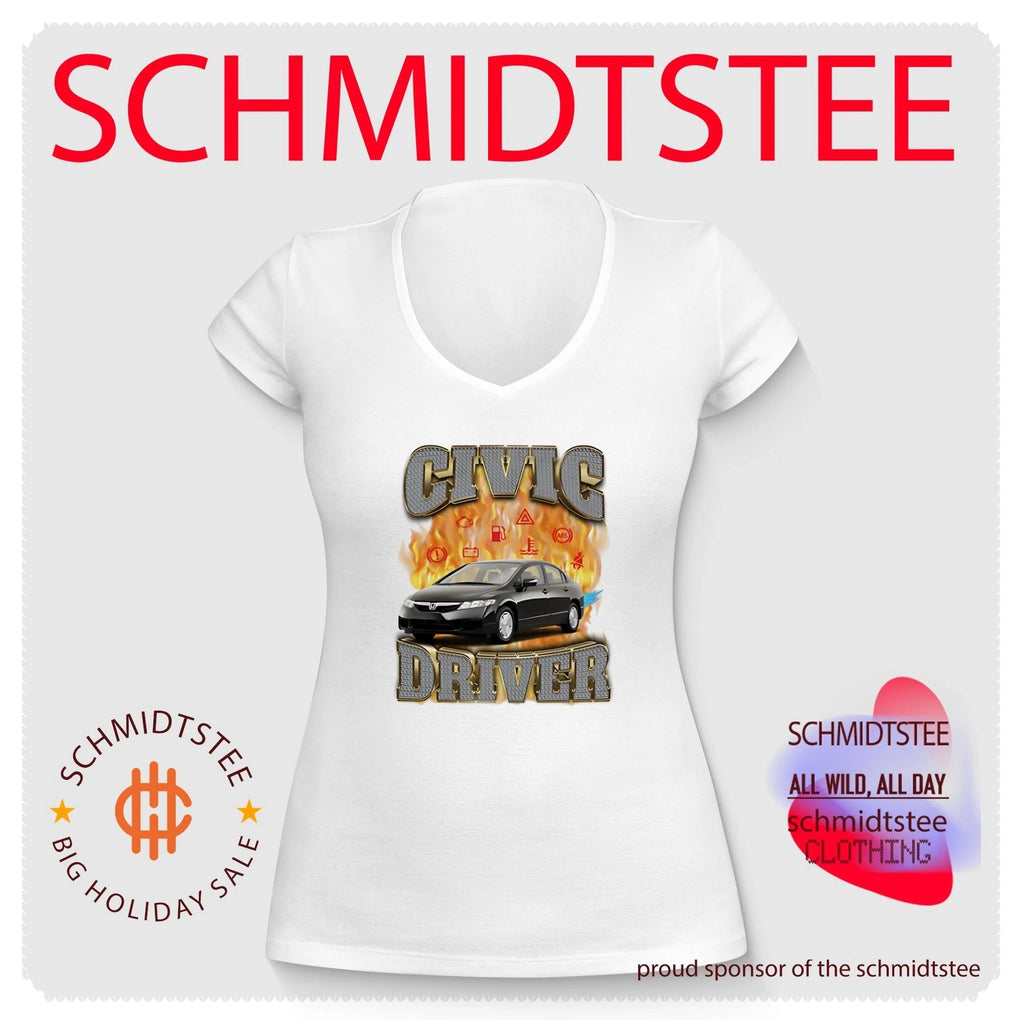 Civic driver Civic on fire black car illustration shirt
