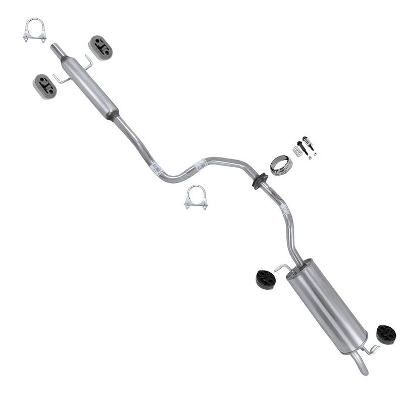 2004-2009 Toyota Prius 1.5L Exhaust Resonator Pipe and Muffler w/ Hangers
