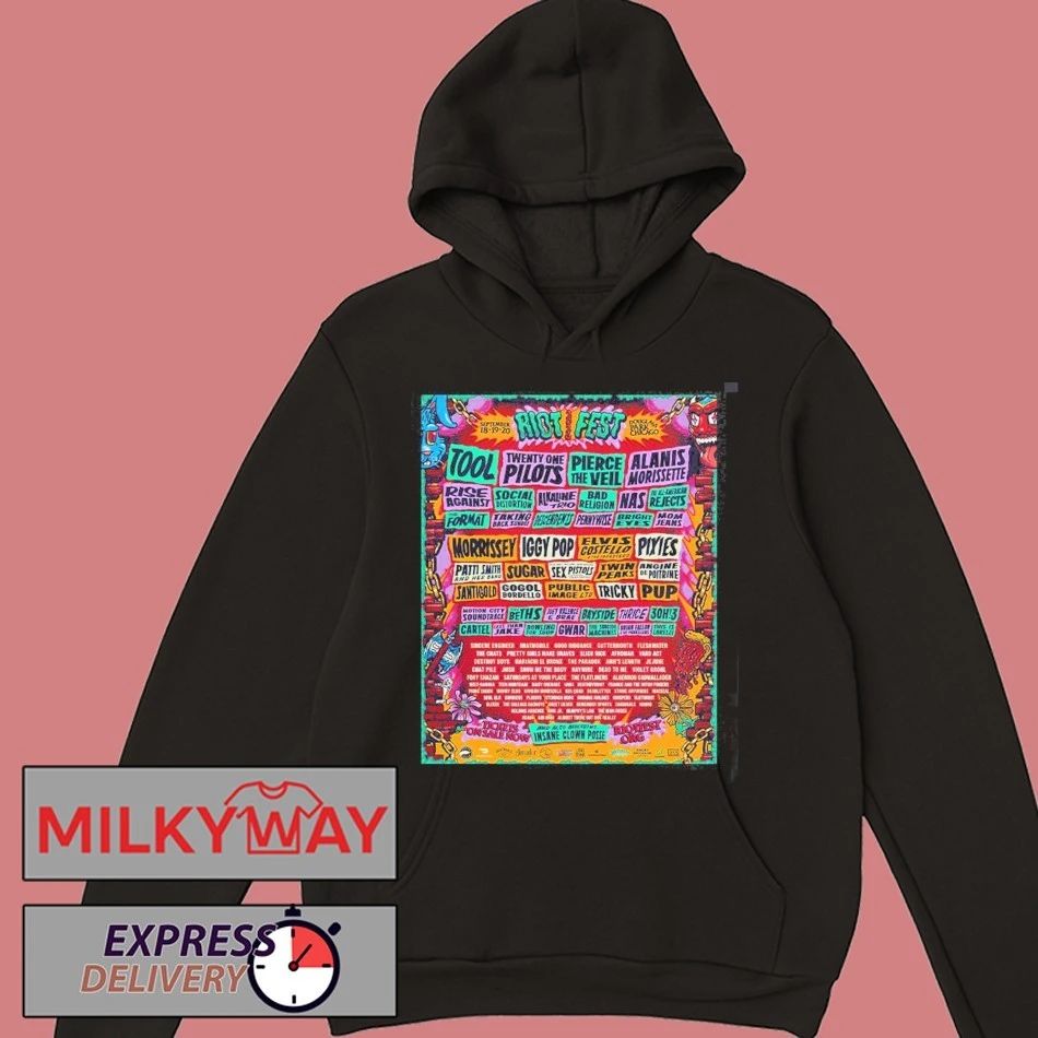 Riot Fest 2026 Full Lineup At Douglass Park Chicago On September 18 19 20 2026 Two Sided T-Shirt