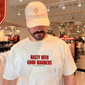 Nasty with good manners bad decisions club text shirt