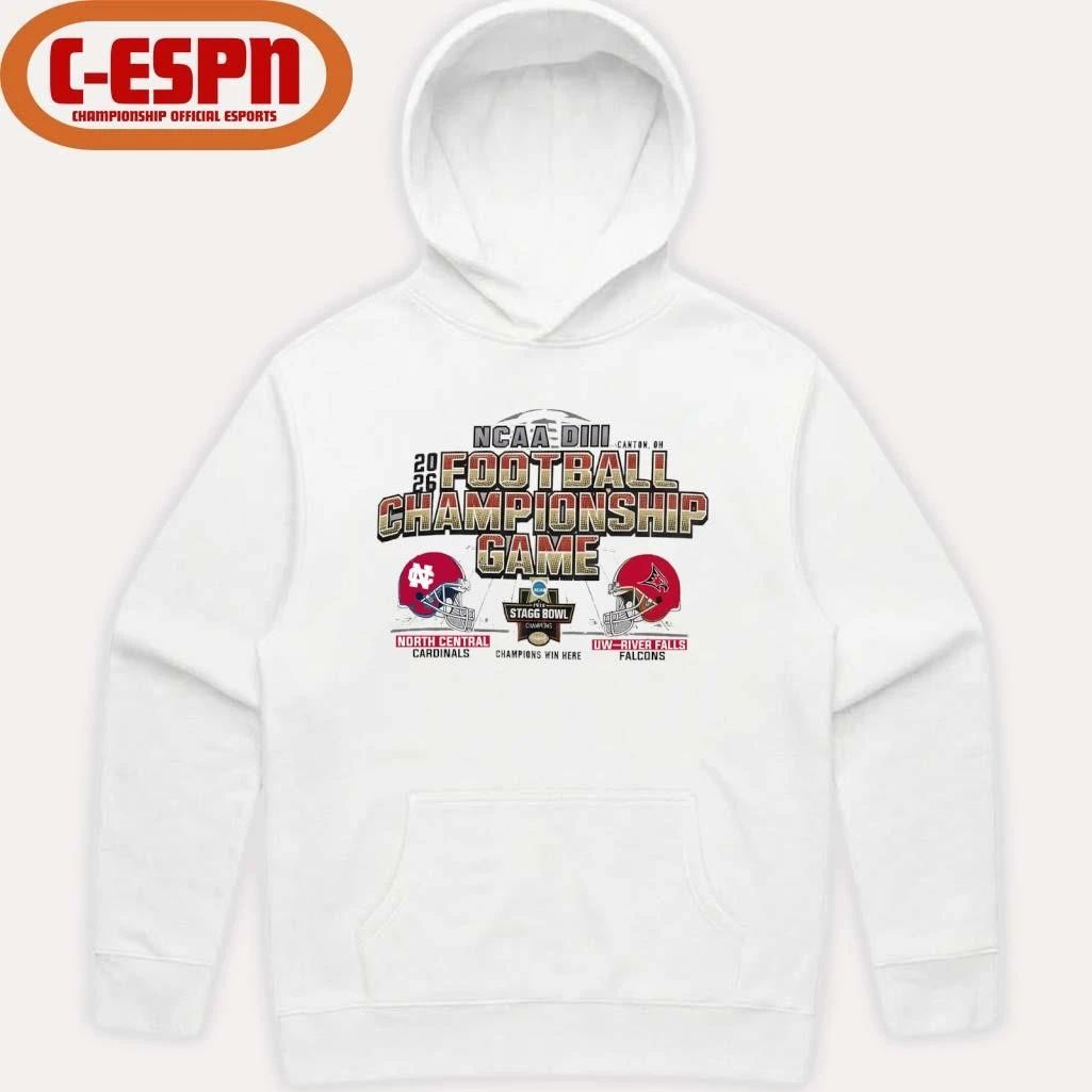 UW–River Falls Vs North Central 2025-26 NCAA DIII Football Championship Game Head To Head T-Shirt