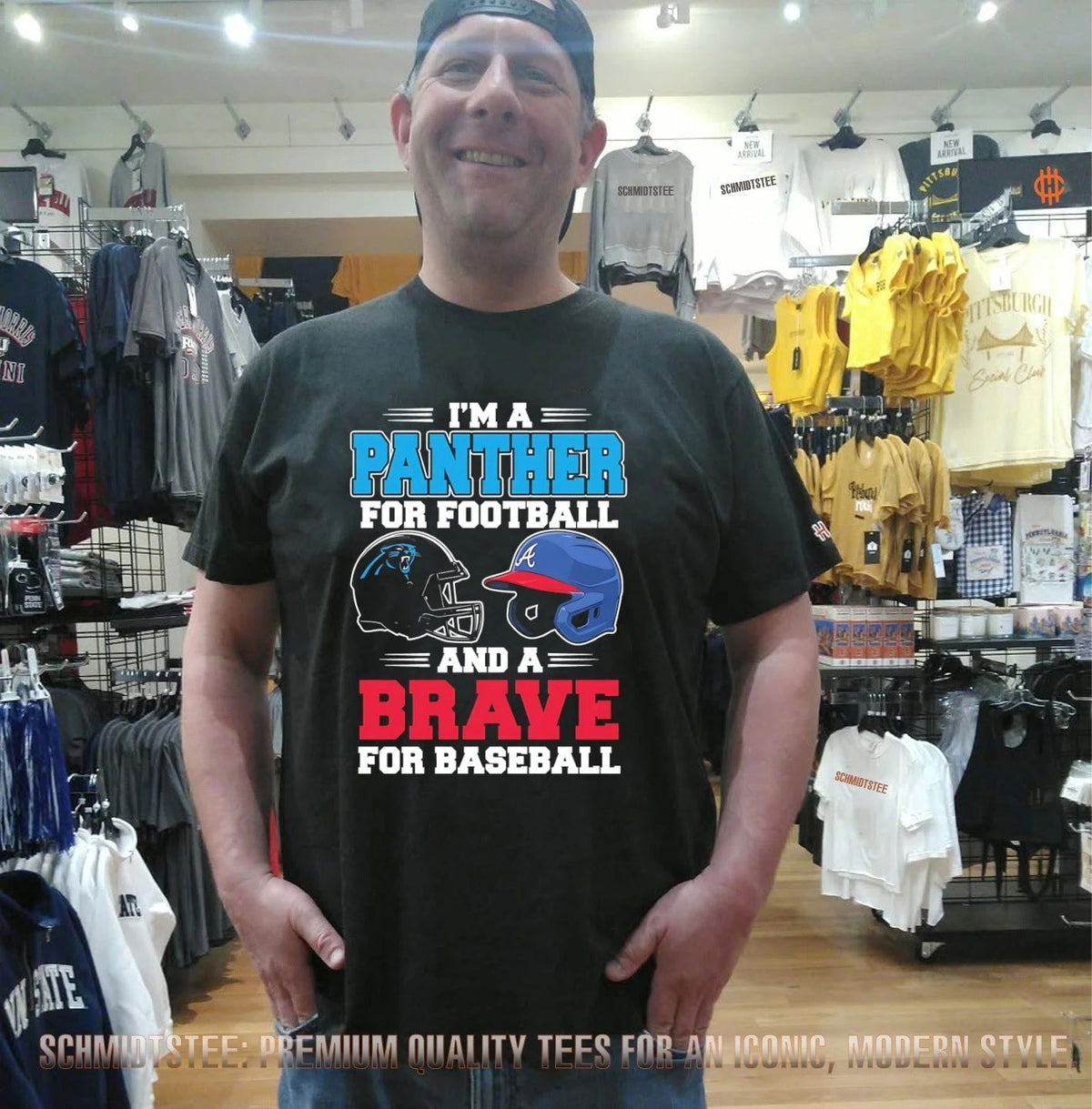 I’m a Carolina Panther for football and Atlanta Braves for baseball shirt