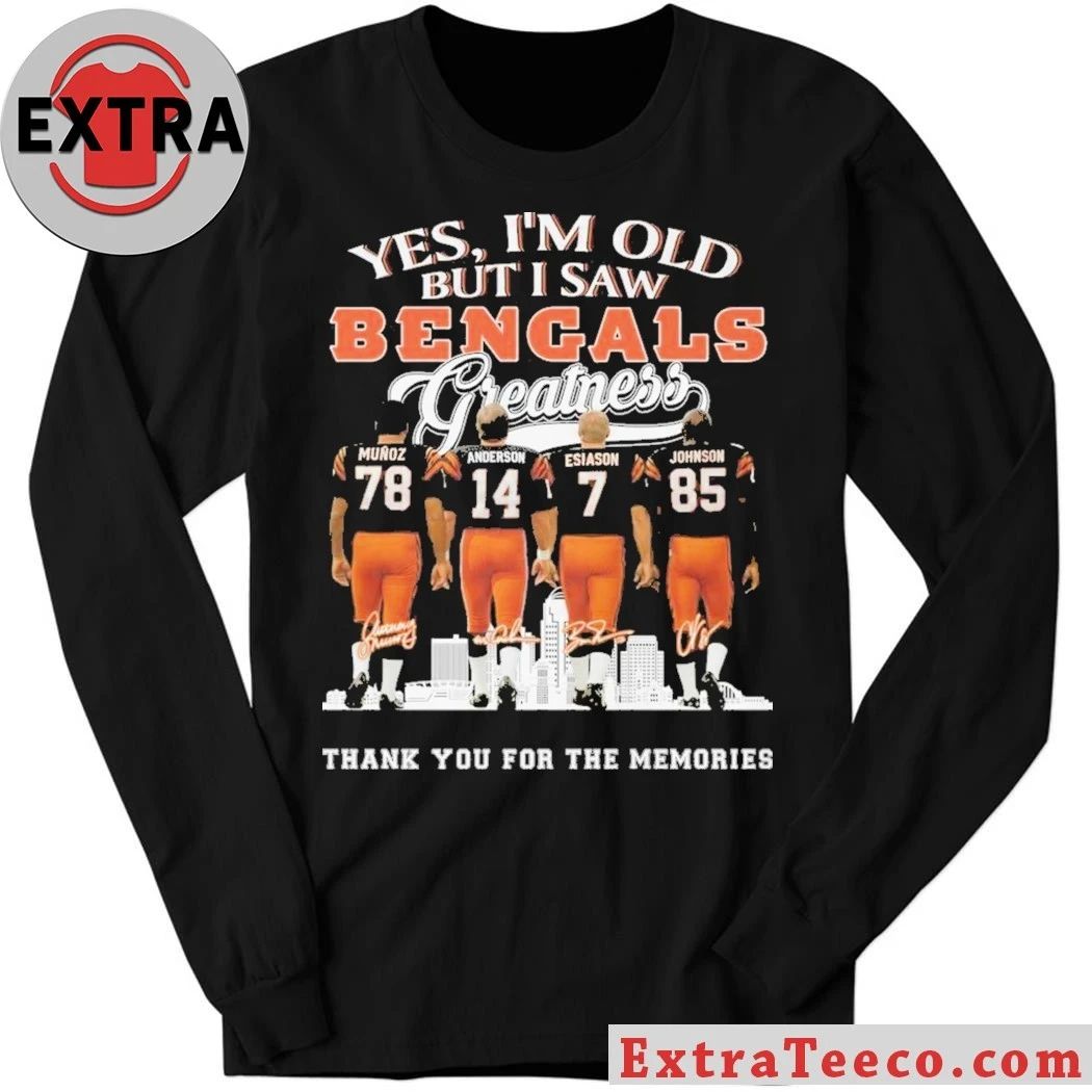 Cincinnati Bengals Greatness 2025 Munoz Anderson Esiason Johnson Signature And City T-Shirt