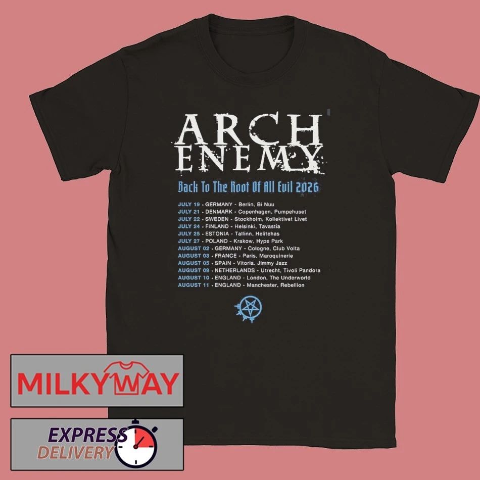 Arch Enemy Back To The Root Of All Evil 2026 Tour Europe And UK Schedule Dates Two Sided T-Shirt