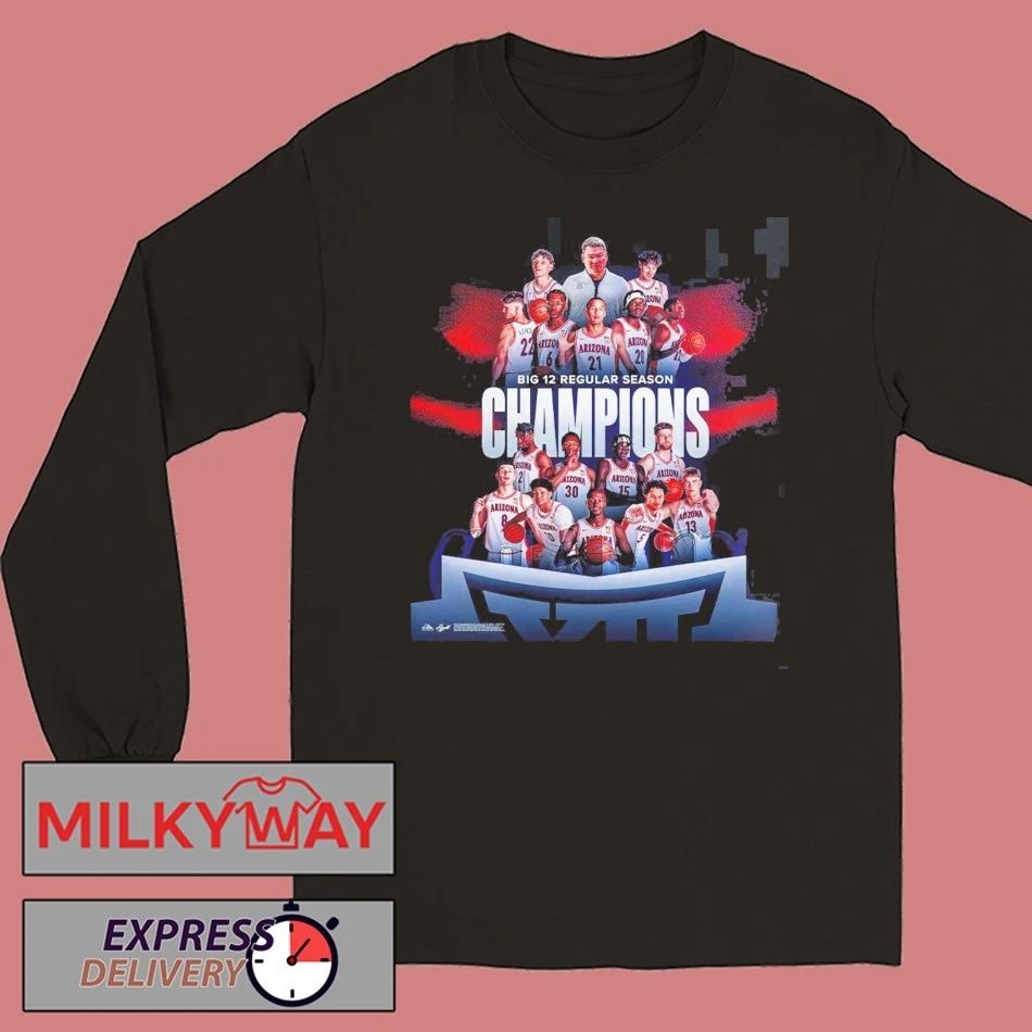 Arizona Wildcats Men’s Basketball 2026 Big 12 Conference Regular Season Champions T-Shirt