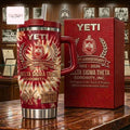 Delta Sigma Theta DST 113th Anniversary Crimson and Cream Tie Dye Commemorative Handle Tumbler