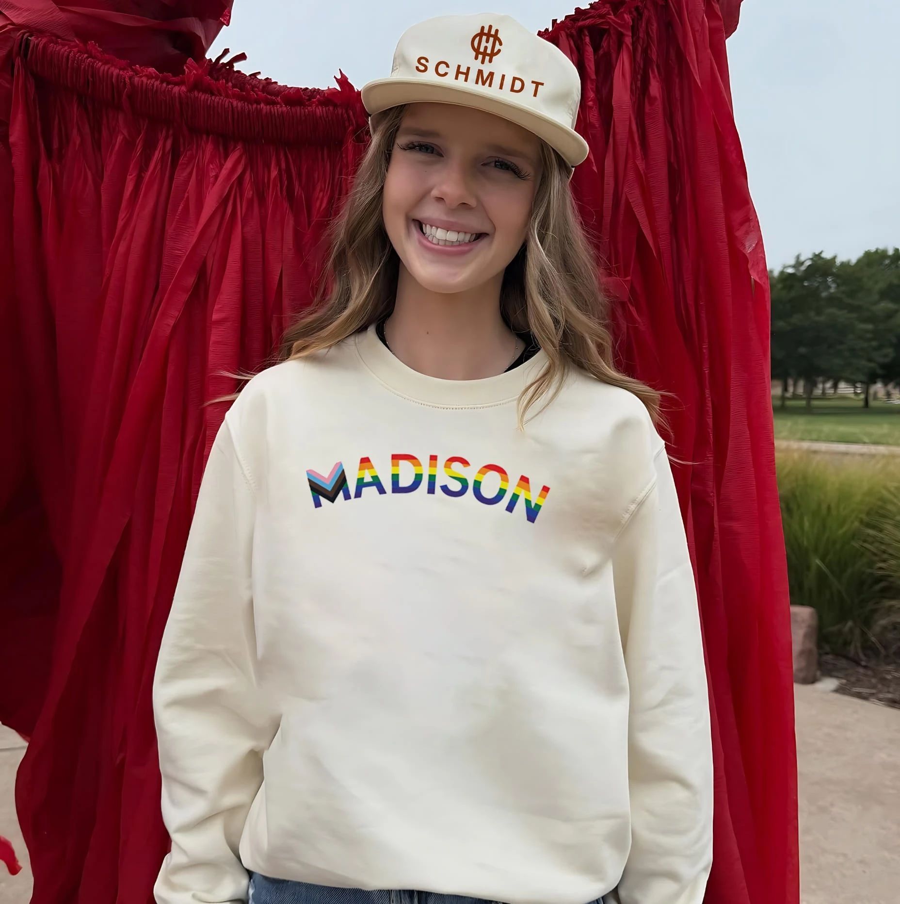 Madison Text Progress Pride Flag shirt