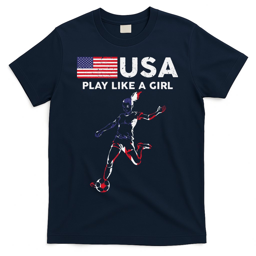 Usa Play Like A Girl Soccer Football Usa Flag T-Shirt Hoodie, Sweatshirt | CoreVibeTees.com