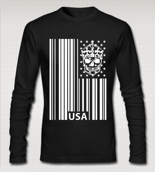 USA King Skull Full Sleeve Tee Hoodie, Sweatshirt | CoreVibeTees.com