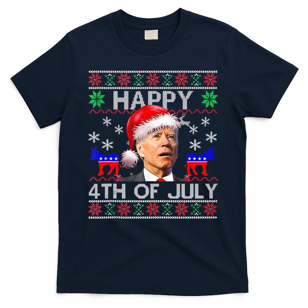 Ugly Santa Joe Biden Happy 4th Of July Christmas T-Shirt Hoodie, Sweatshirt | CoreVibeTees.com