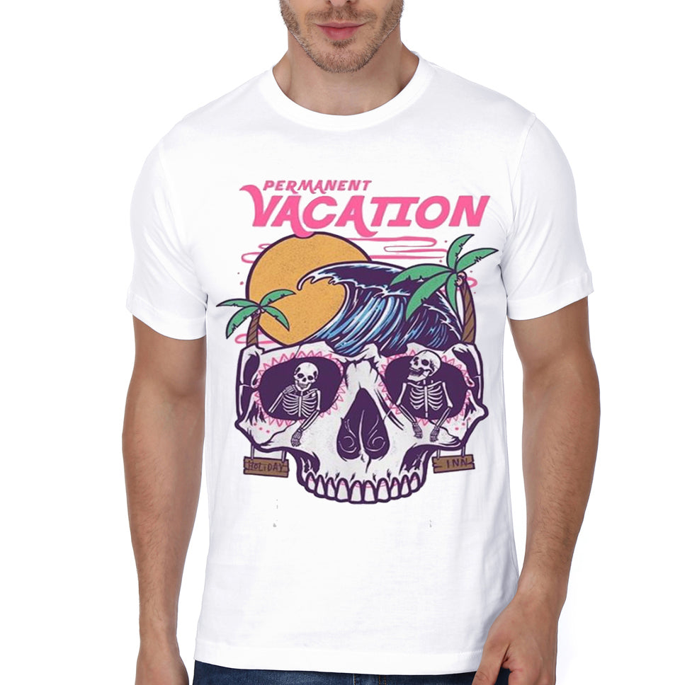 Permanent Vacation White Half Sleeve T-Shirt Hoodie, Sweatshirt | CoreVibeTees.com