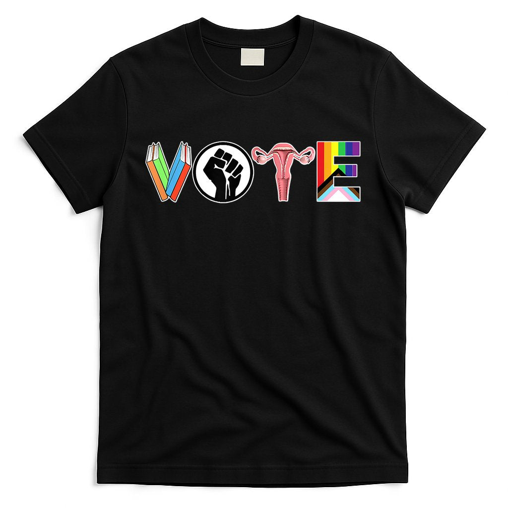 Vote Books, Fist, Ovaries, LGTBQ T-Shirt Hoodie, Sweatshirt | CoreVibeTees.com