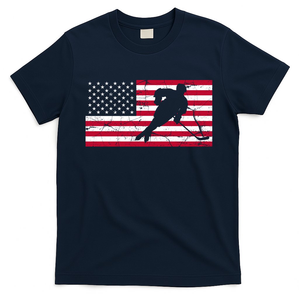 Vintage Hockey Player American Flag T-Shirt Hoodie, Sweatshirt | CoreVibeTees.com