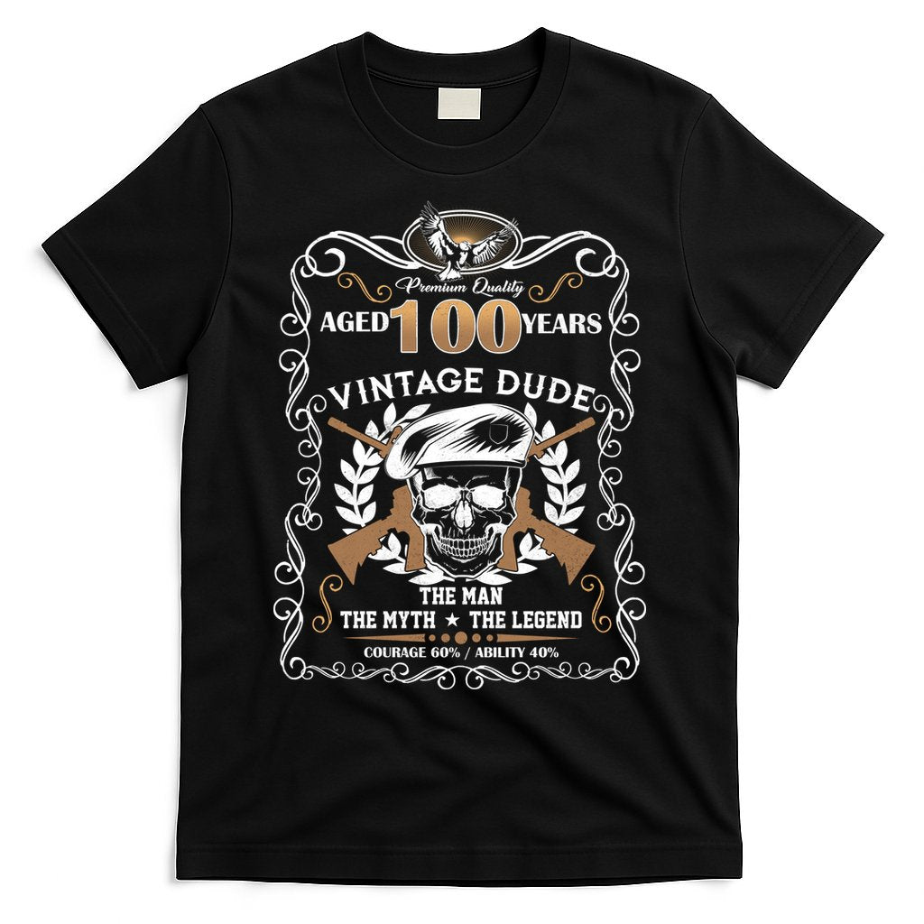 Vintage Dude Aged 100 Years Man Myth Legend 100th Birthday T-Shirt Hoodie, Sweatshirt | CoreVibeTees.com