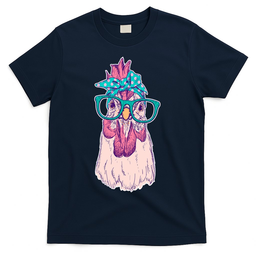 Vintage Funny Cute Chicken Hen With Glasses And Bandana T-Shirt Hoodie, Sweatshirt | CoreVibeTees.com